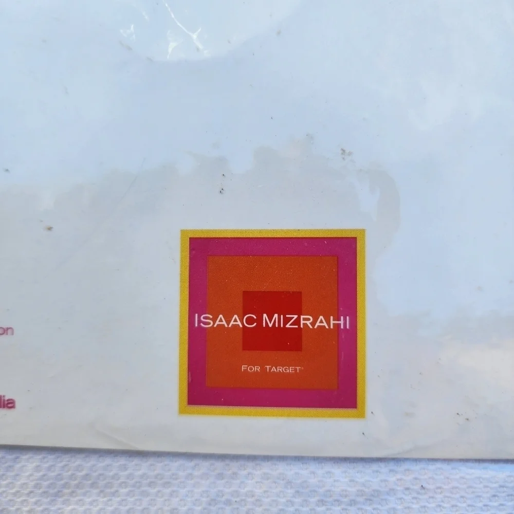 Isaac Mizrahi white polka dot tablecloth NWT